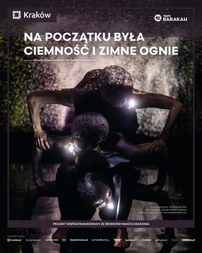Event poster:  Na początku była ciemność i zimne ognie 